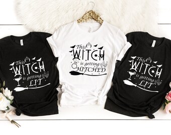 Halloween Bachelorette Shirt, This Witch is Getting Hitched Tee, Bride's Crew Shirt, Bachelorette Tee, Halloween Party Shirt