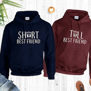 Tall-Short Best Friend Hoodie, Tall Best Friend Sweat, Short Best Hoodie, Gift for Best Friend, Bestie Hoodie, Besties Matching Sweatshirt