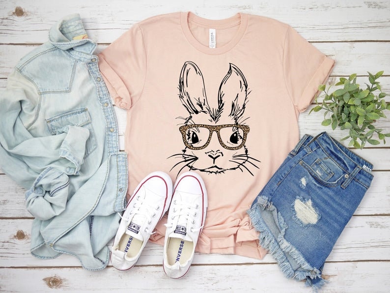 Easter Bunny Shirt Bunny With Glasses Family Shirt Bunny | Etsy