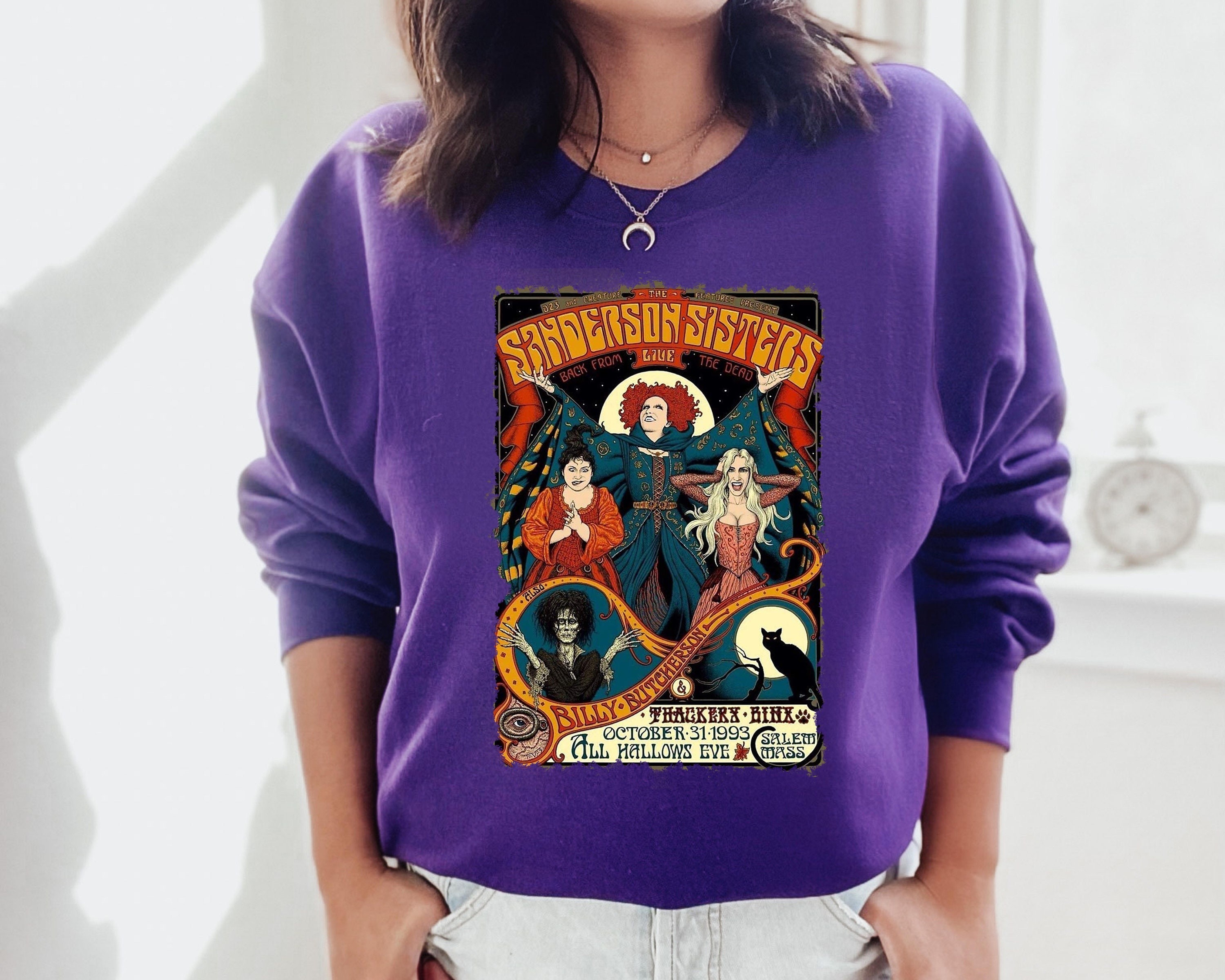 Sanderson Sisters Sweatshirt Vintage Halloween Sweater Salem Etsy