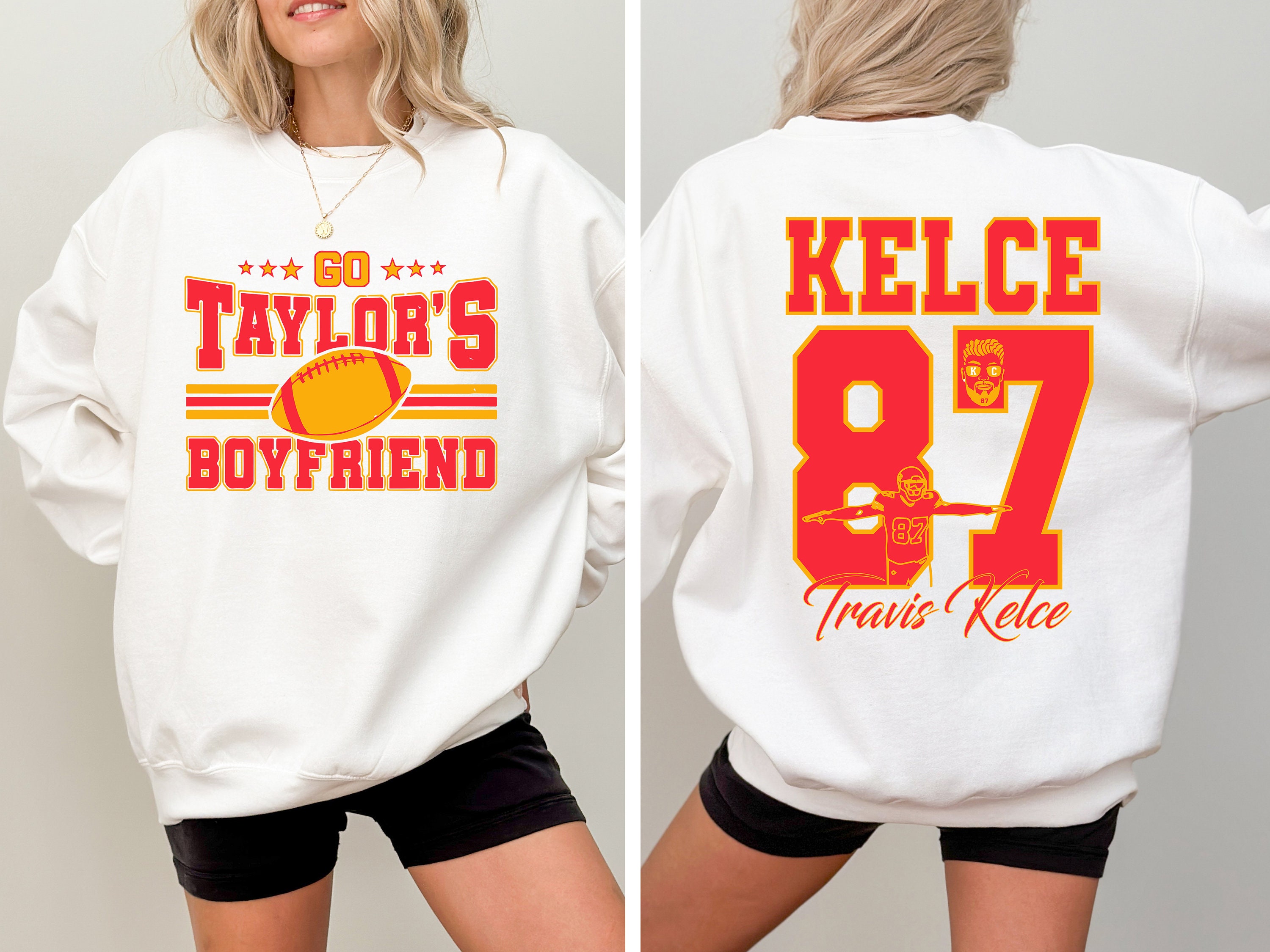 Discover Taylor And Travis Kelce Sweatshirt, Go Taylor's Boyfriend Sweatshirt