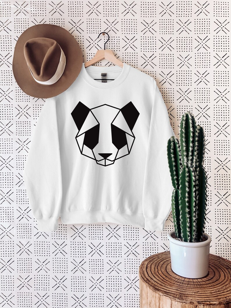 Panda Gift Animal Shirt Panda Bear Tee Geometric panda Sweatshirt Cute Panda Shirt Panda Lover Gift,Panda Sweat Minimal Line Art Shirt