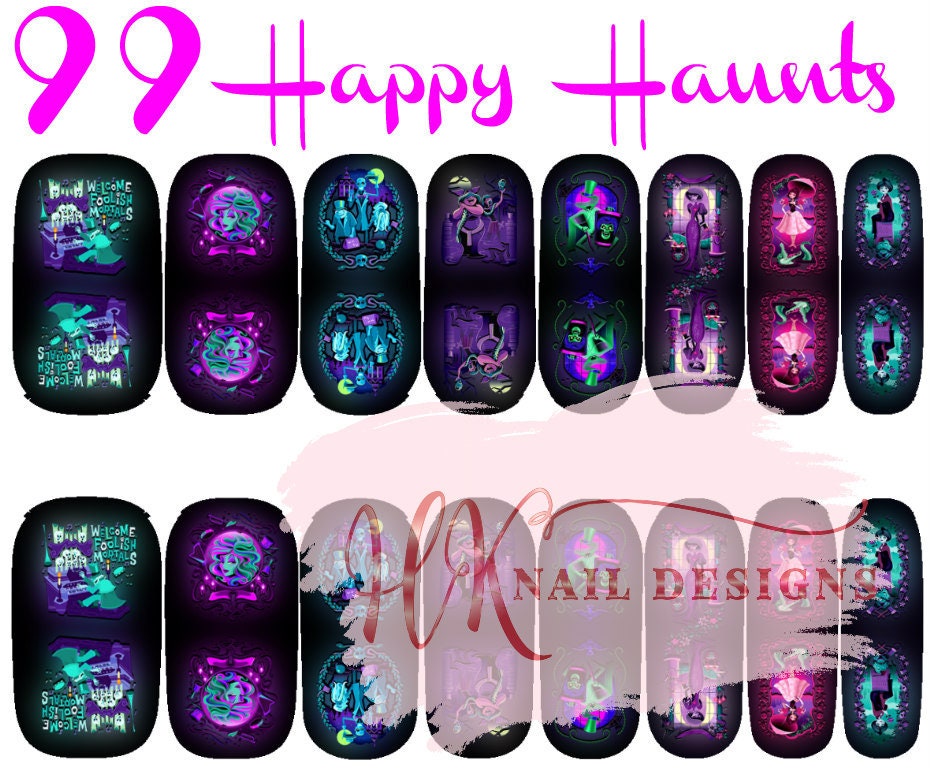 Disney Nails Haunted Mansion Ghost Art Water Decal Stickers Polish Gift  Mani 100