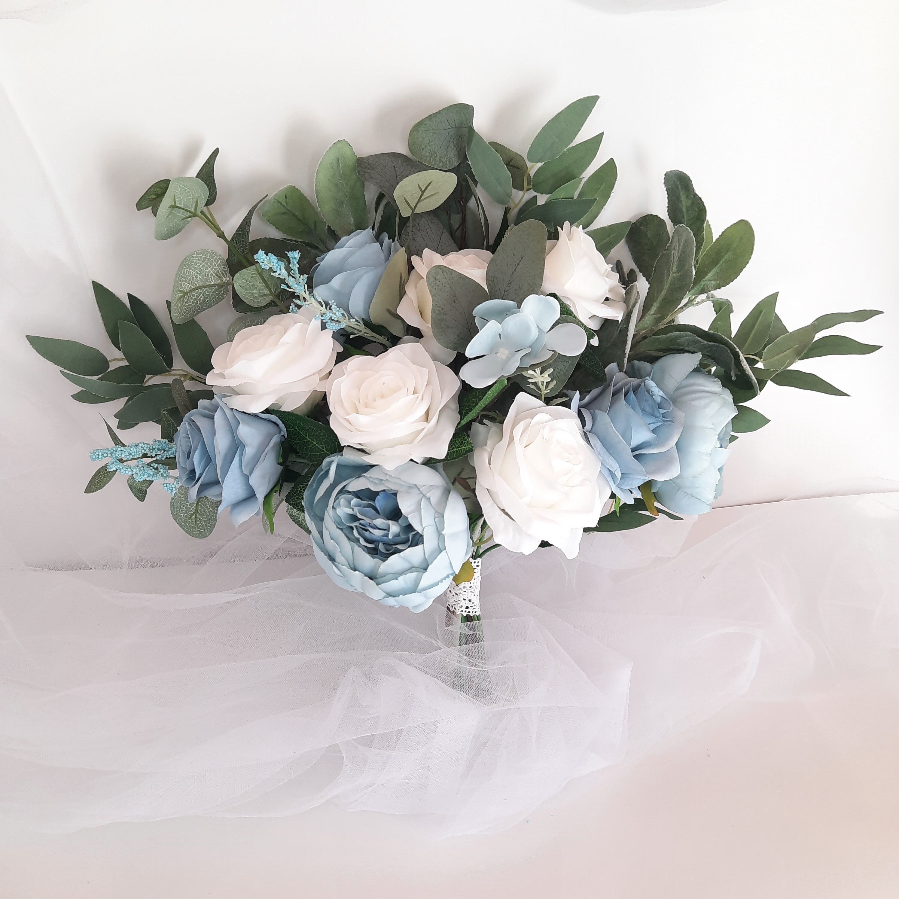 Dusty blue Bridal bouquet Dusty blue wedding bouquet Etsy