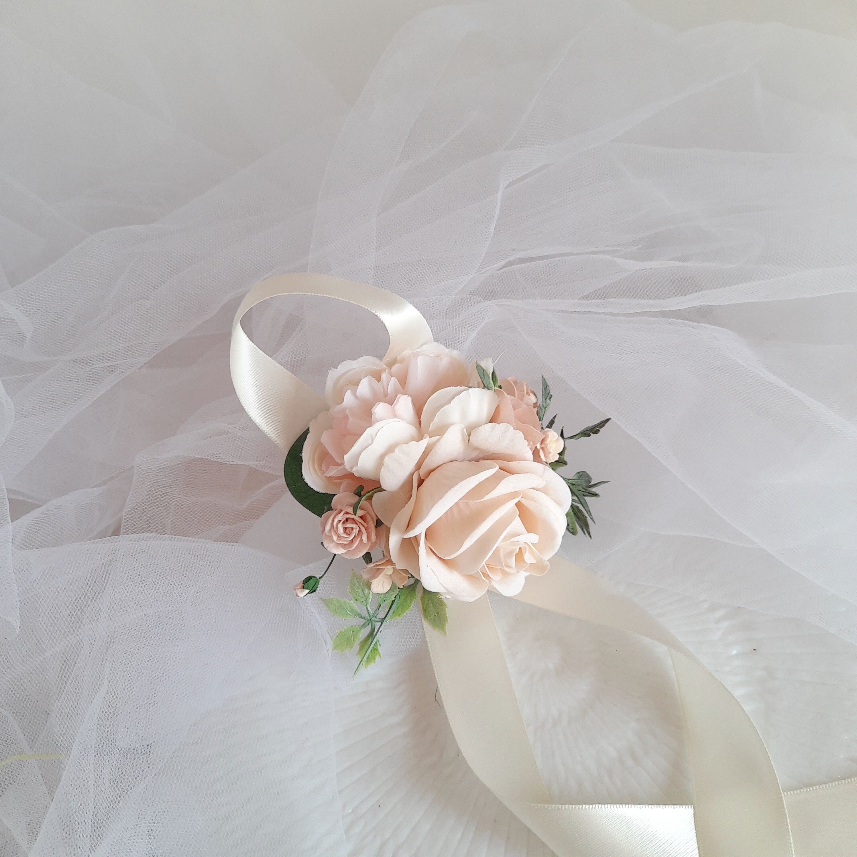 Dusty Pink Wrist Corsage Pale Pink Wedding Wrist Corsage | Etsy