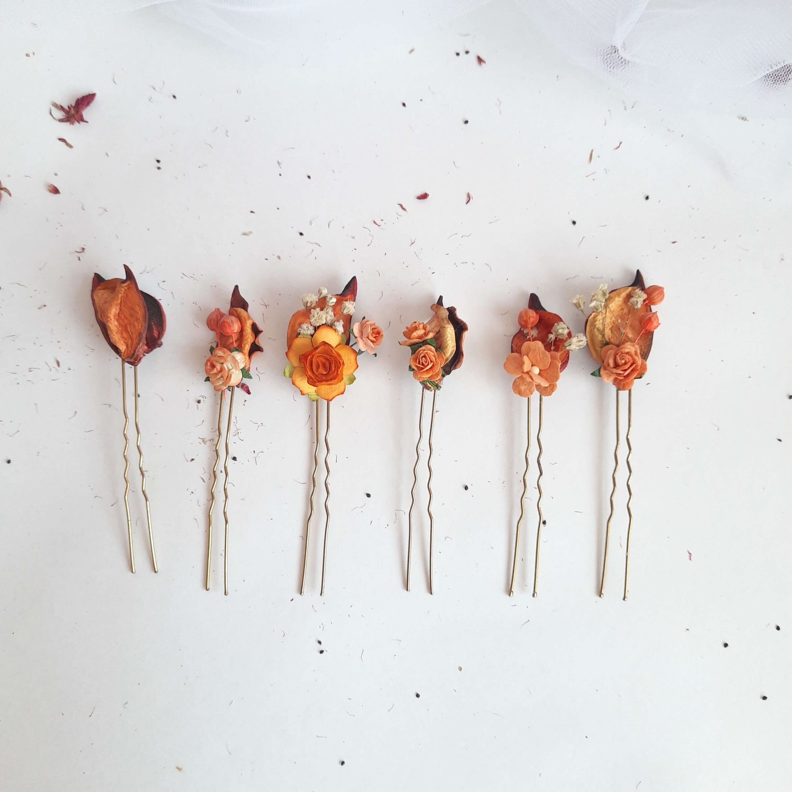 Dried flower hair pins Preserved hair pins Flower hair pins Etsy
