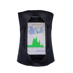 Fiets-gsm-houder 100% gerecycled, gsm-bevestiging, gsm-stuurbevestiging, gsm-hoesje, fiets-gsm-hoes, navigatie, fietsstuur