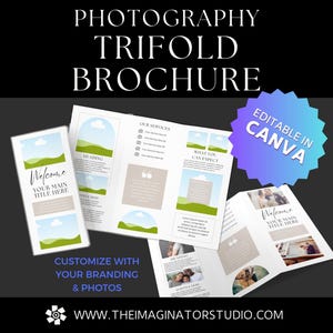 Photography Brochure Templates, Trifold Brochure Template, Canva Brochure Template, Trifold Brochure, Trifold Template, Photography business