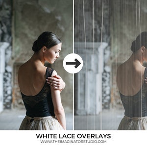 ホワイト レース オーバーレイ | Photoshop オーバーレイ | 写真 | オーバーレイ | ピークスルー | PNG | 透明オーバーレイ | レース | ポートレート | ブドワール
