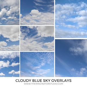 Cloudy blue sky overlays | Photoshop Overlays | Sky Replacement | Cloud Overlays | Photo editing | Digital Sky Backgrounds | Cloudy Skies