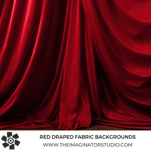 Red Draped Fabric Backgrounds | Red Curtains | Red Studio Backdrop | Red Fabric | Digital background | Digital Backdrop | Photoshop | Photo