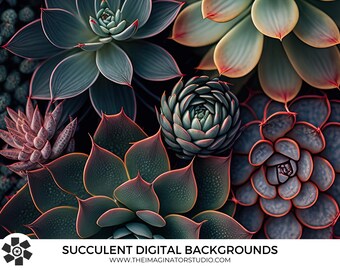 Succulent Digital Background | Succulent Print | Photoshop | Photography | Fine Art | Wall Art | Succulent Decor | Cacti | Overlay | Texture