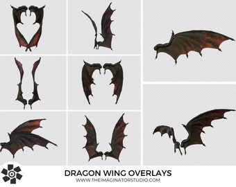 Dragon Wing Overlays | Digital Wing Overlays | Photoshop Overlays | Wing PNG | Wing Overlays | Digital Background | Fantasy Art | Wing | Bat
