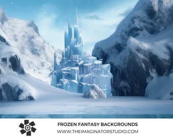 Frozen Fantasy Backdrops Winter Digital Background Ice Castle