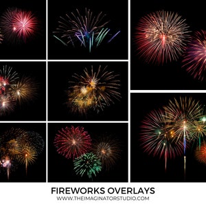 Firework Overlays | Fireworks | Light Overlay | Digital Overlay | Firework Effect | Fireworkds black background | Photography | Photoshop