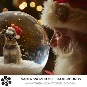 Christmas Snow Globe Backgrounds | Photoshop | Digital backgrounds | Photography | Christmas overlay | Snow Globe | Santa Snow Globe | Santa
