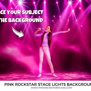 Pink Rockstar Stage Lights Backgrounds | Pink | Digital background | Digital Backdrop | Photoshop | Photography | Overlays | Bokeh | Lights