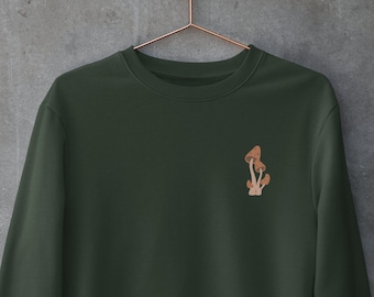Mushroom Crewneck Goblincore Cottagecore Sweatshirt Hippie Aesthetic Indie sweatshirt Cute and Minimalist 90s style Mens Cottagecore