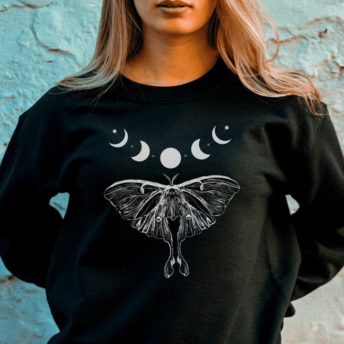 Dark Academia Moth Sweatshirt Cottagecore Crewneck - Etsy