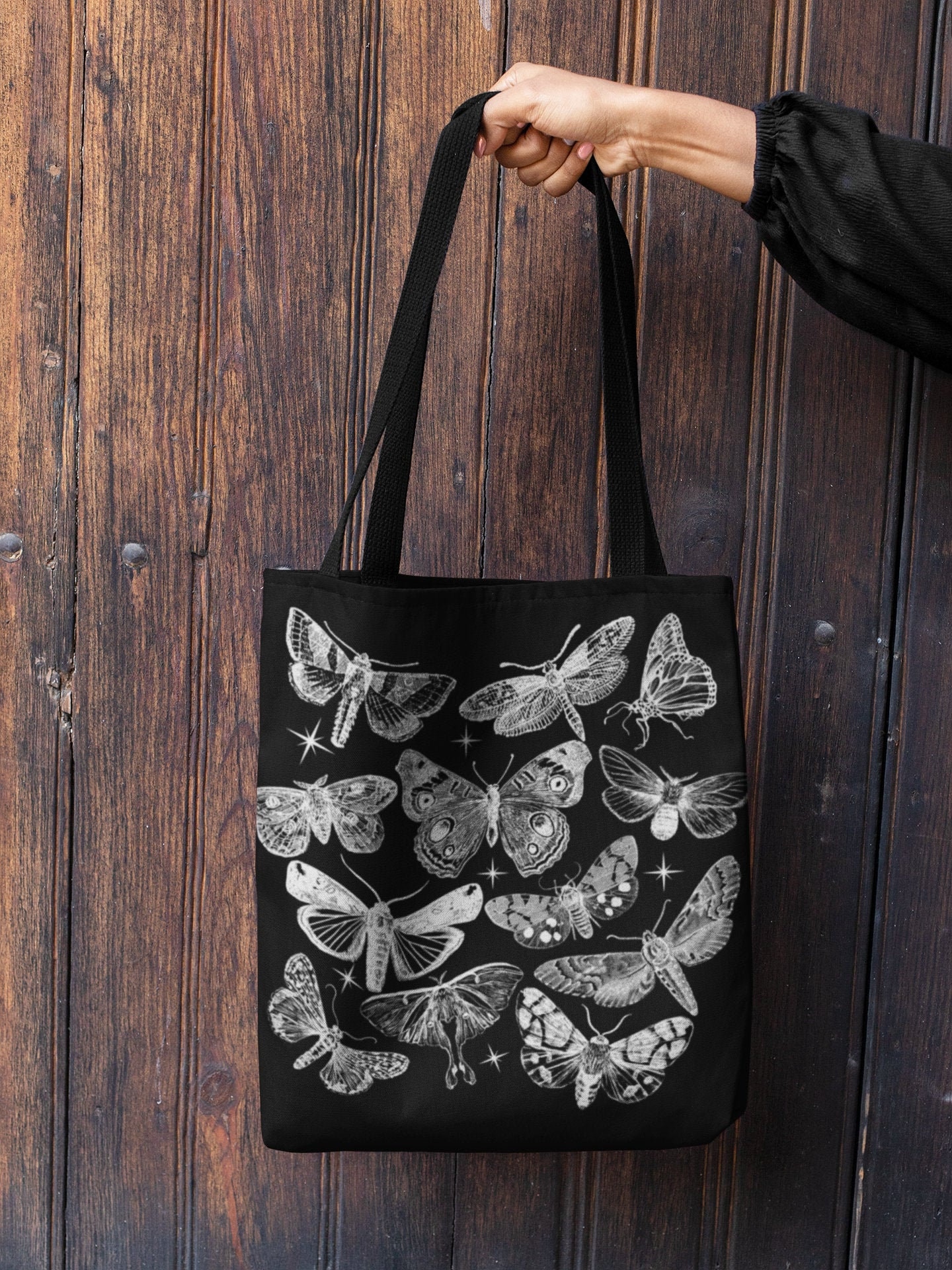 SmallBag - Wool Felt Bag - Black Butterfly