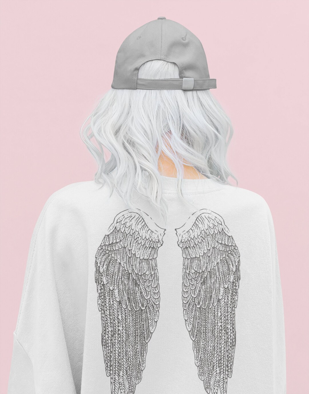 Oversized Angel Crewneck, Angel Baby Sweatshirt, Soft Girl Aesthetic
