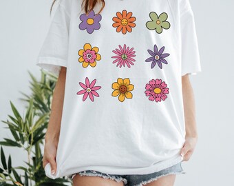 90〜00s Vintage Flower Embroidery Shirt Vintage 90s Top Stitch Floral Embroidered T-shirt Large | eBay