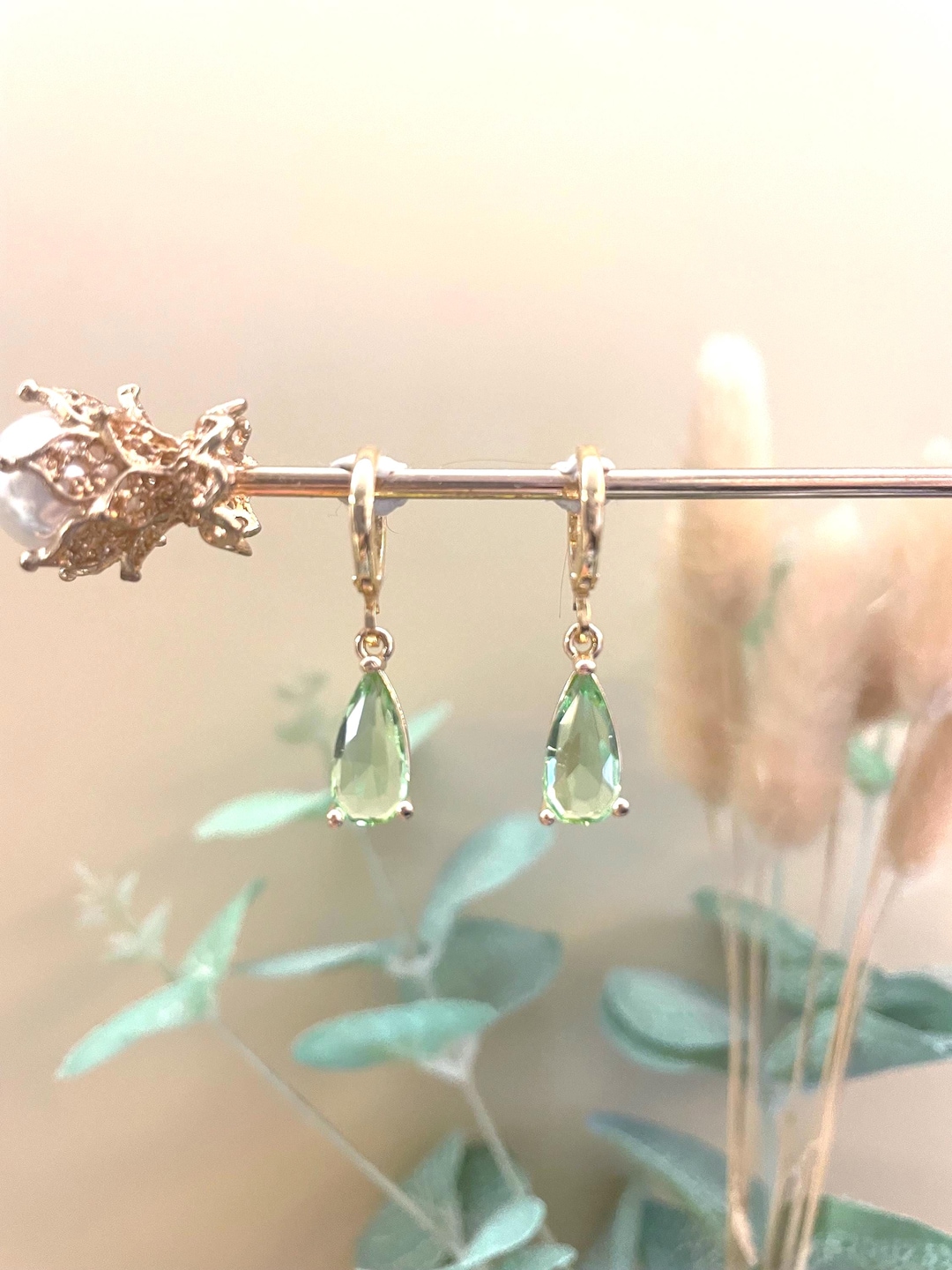 Green Motion Seasonal Charm Earrings - Pierced