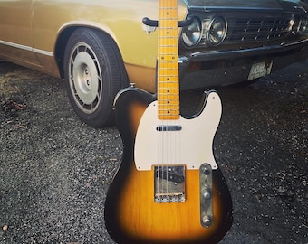 D’Light Custom Guitars “Cooder-Caster” Pine T-Style 2023 Tobacco Burst