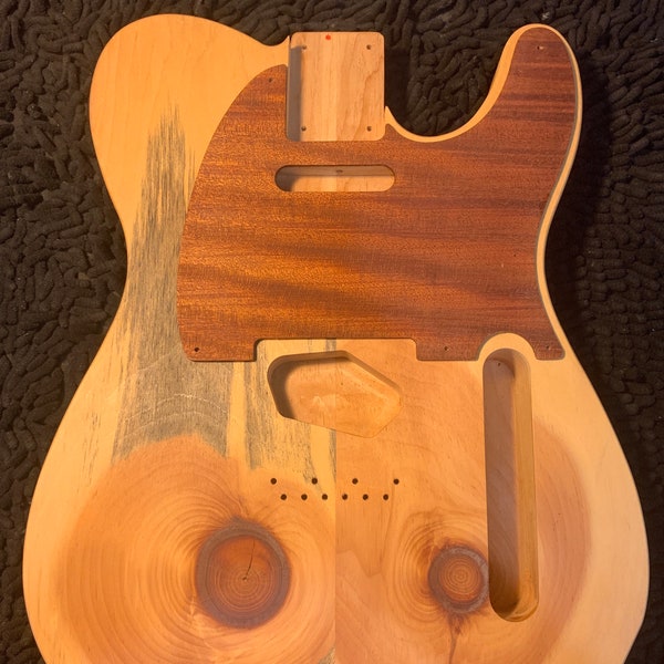 Quarter Sawn Ribbon Mahogany Telecaster 5-hole Pick Guard