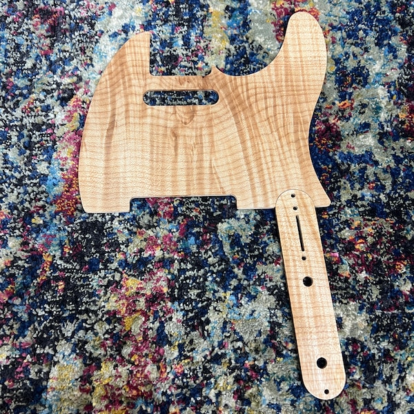 Matching Flame Maple Telecaster Control Plate and Pick Guard
