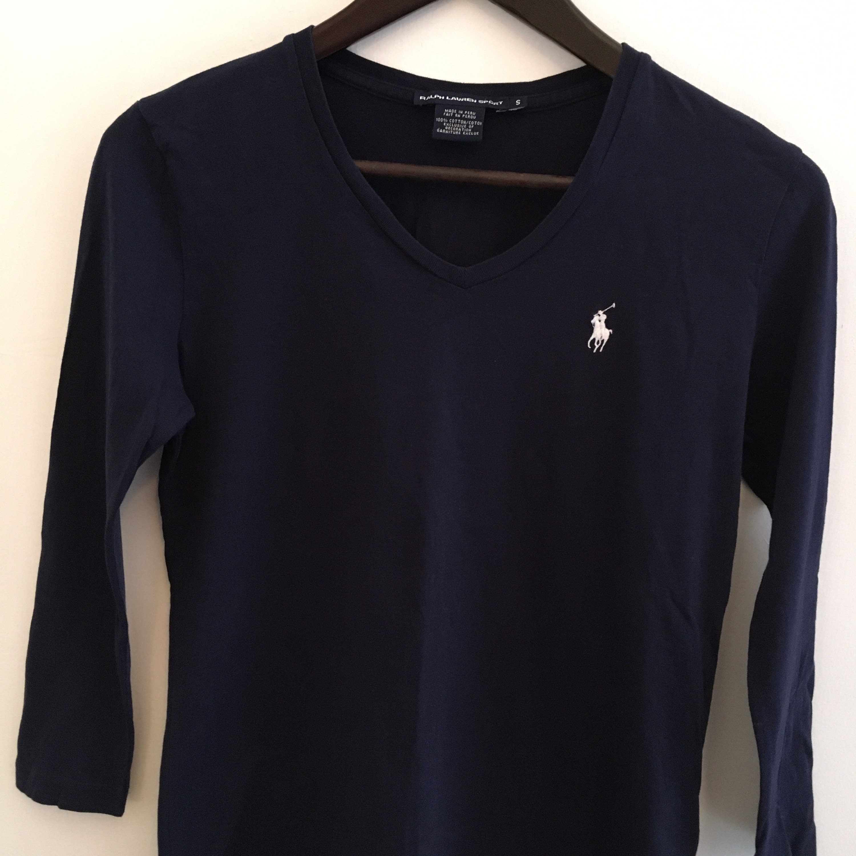 Long Sleeve Sports Shirt Ralph Lauren Sport Women Navy Blue Etsy