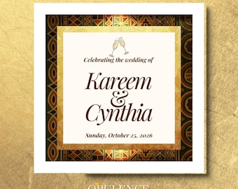 Luxury Gold Kente Napkins: Afrocentric Wedding, Special Events