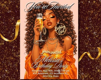 Bougie Birthday Party Invite, Birthday Girl, Dirty 30, 40 & Fabulous, Birthday Brunch, Girls Night, White Party Invite, Glam Invitation