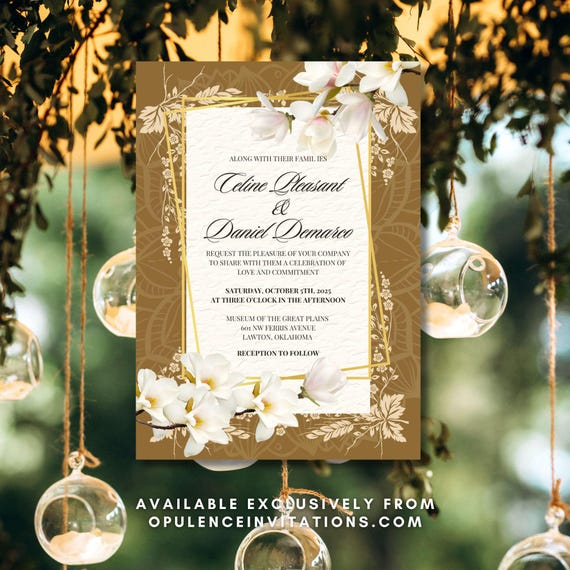 Ivory Floral Save the Date Photo Invitations: Custom Wedding Cards