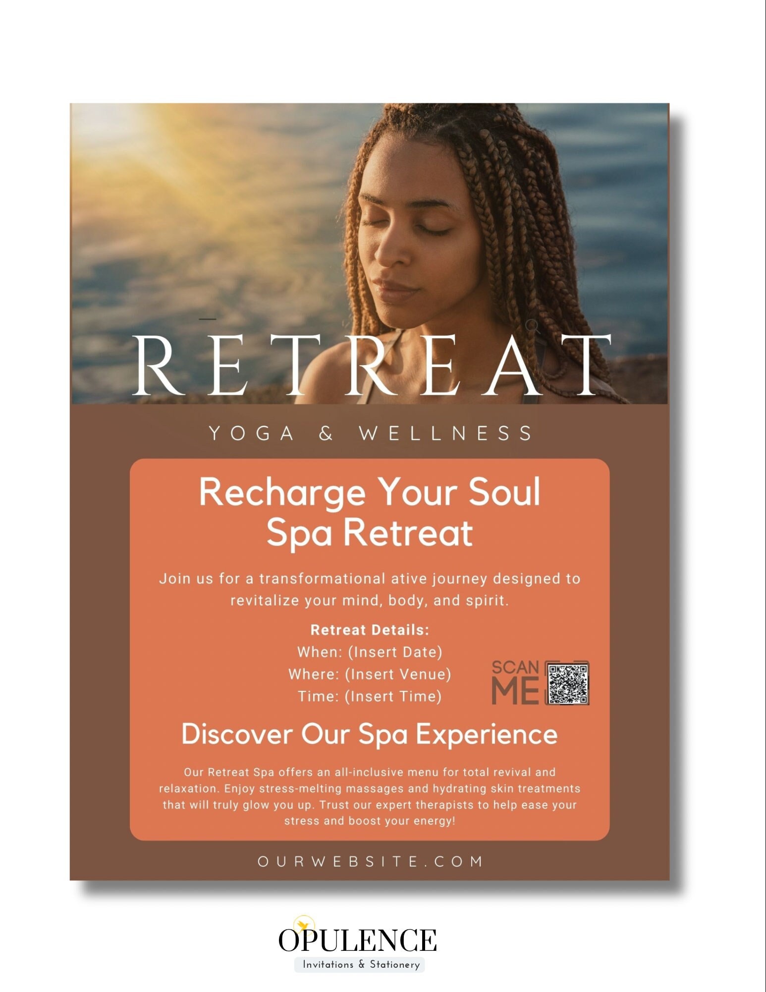 Retreat Flyer Invitation Design Spa Retreat Event, Yoga Flyer Design Free Professional Customization Included. - Etsy