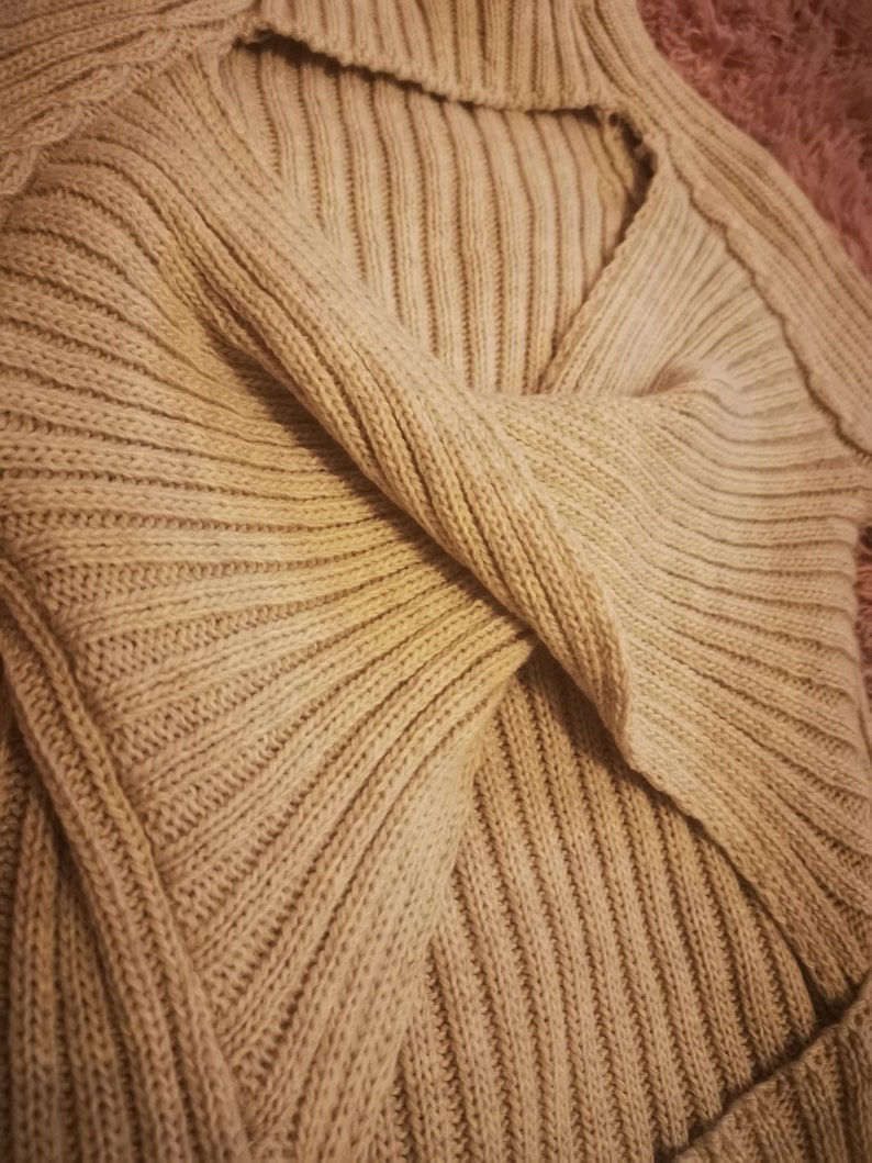 Aurora Criss Cross Knitted Midi Dress Cream image 4