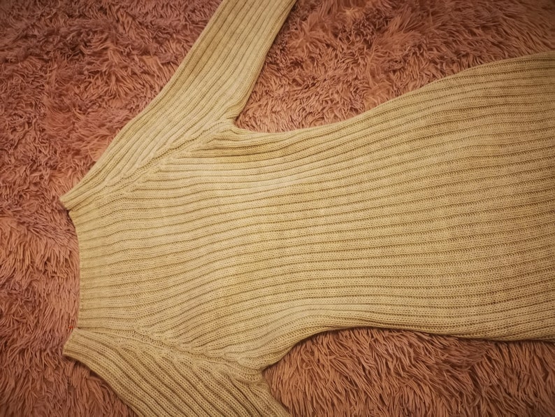 Aurora Criss Cross Knitted Midi Dress Cream image 2