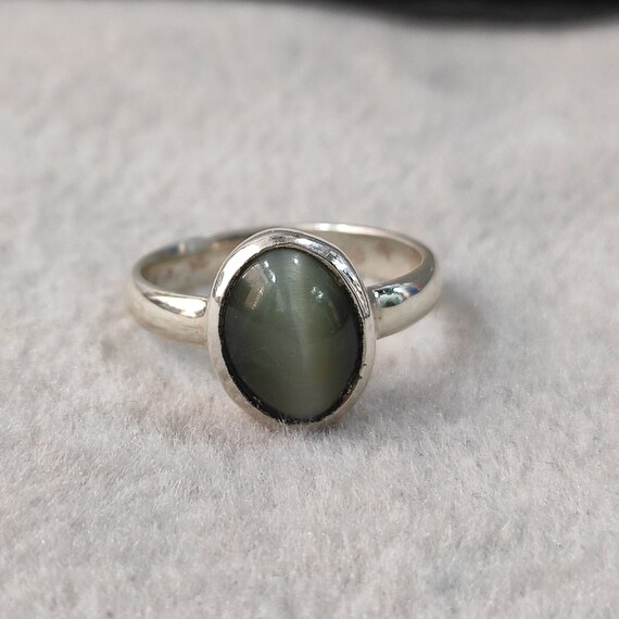 100%Natural Cats Eye(lehsunia)Labtested Gemstone 925silver ring Unisex  Beautiful | eBay