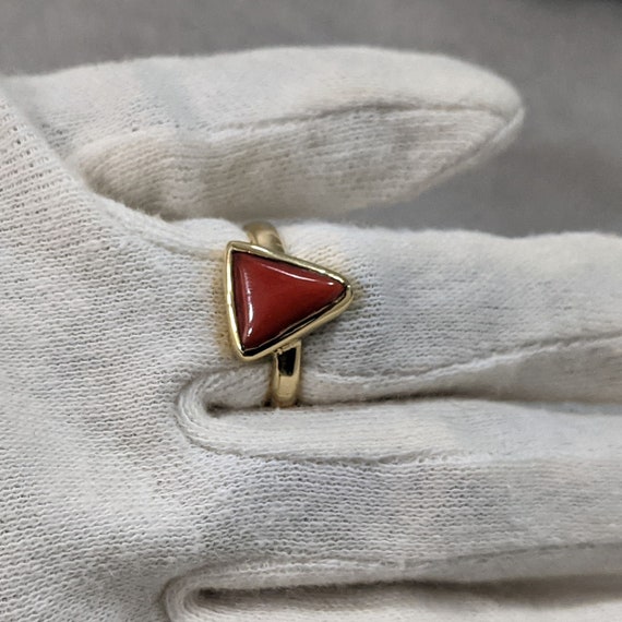 Natural Certified Triangle shape Red Coral Moonga Gemstone Unisex Ring in  Panchadhatu(Copper), Birthstone jewelry, Coral Ri… | Small rings, Rings for  men, Big rings