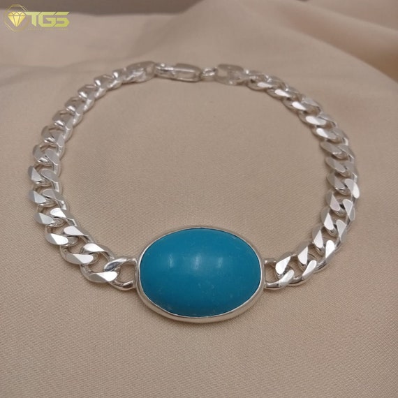 Buy Venus Gems Gallery Turquoise Bracelet Original Certified Firoza Stone  Bracelet Classy Looking Salman Khan Bracelet For Men Turquoise Stone  Bracelet Silver फिरोजा रत्न ब्रेसलेट सलमान खान का ब्रेसलेट at Amazon.in