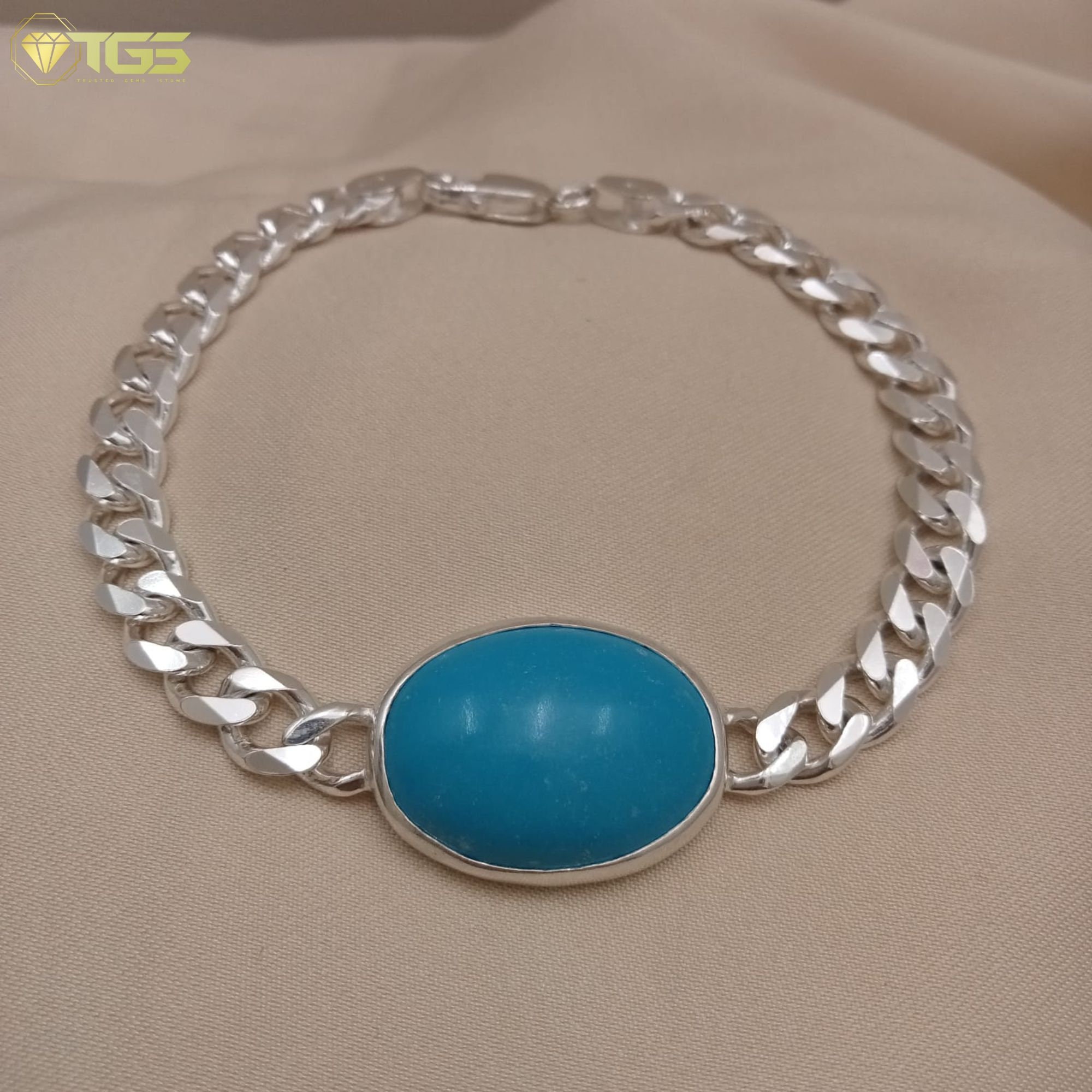Fancy Rakhi Bracelet Designs Stainless Steel Plated Blue Oval Stone Salman  Khan Bracelet