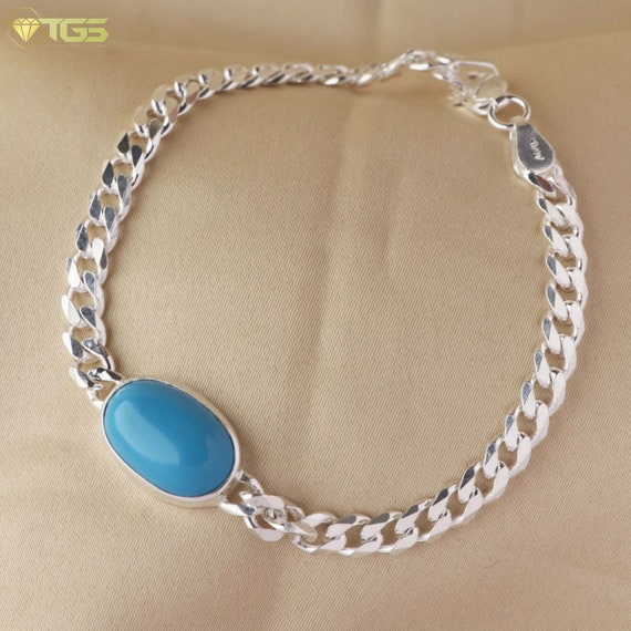 Lab Certified Original Firoza Bracelet (Turquoise) & Abhimantrit Elastic  Bracelet