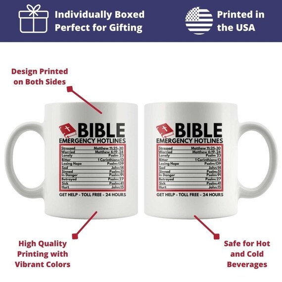 Bible Emergency Numbers Funny Christian Bible Jesus 11 Oz - Etsy Bible Emergency Numbers Funny Christian Bible Jesus 11 Oz - Etsy