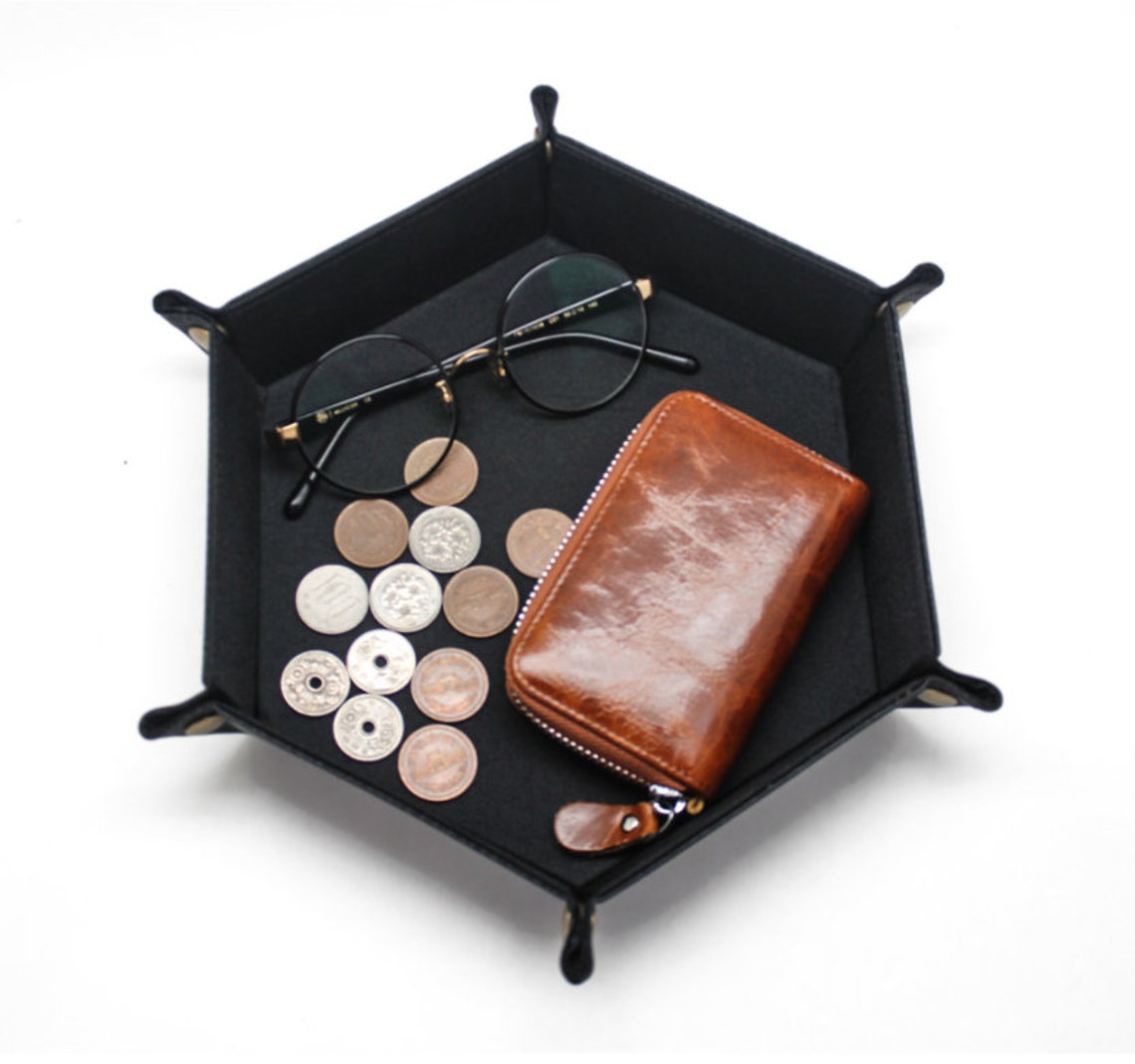 Handmade Leather Valet Tray Catch All Tray Sundries Storage Etsy