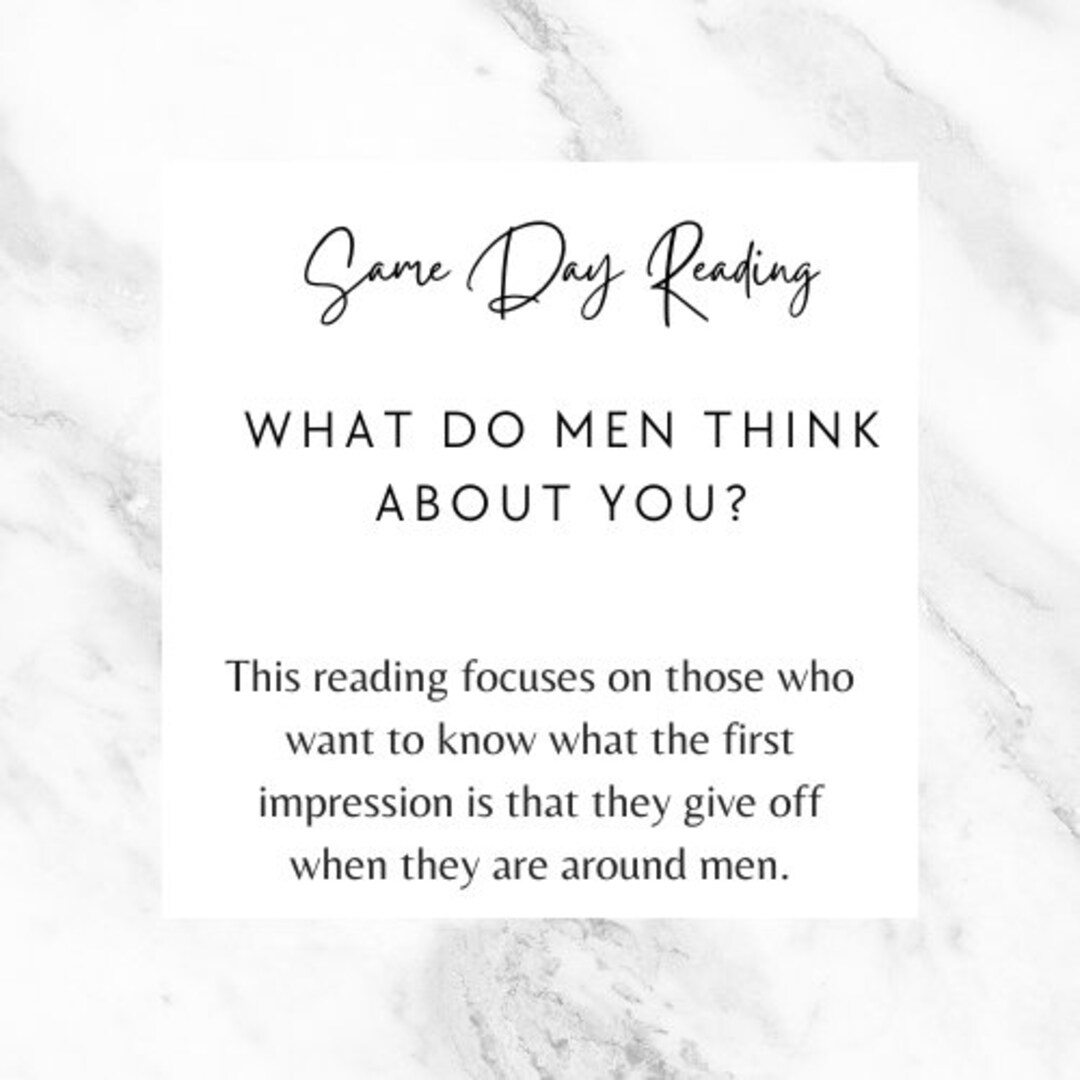 Same Day What Do Men Think About You Same Day Reading Etsy