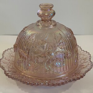 Lenox Imperial Carnival Glass Open Rose Butter Dish
