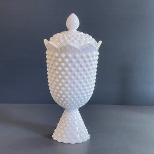 Fenton Hobnail Milk Glass Apothecary Jar