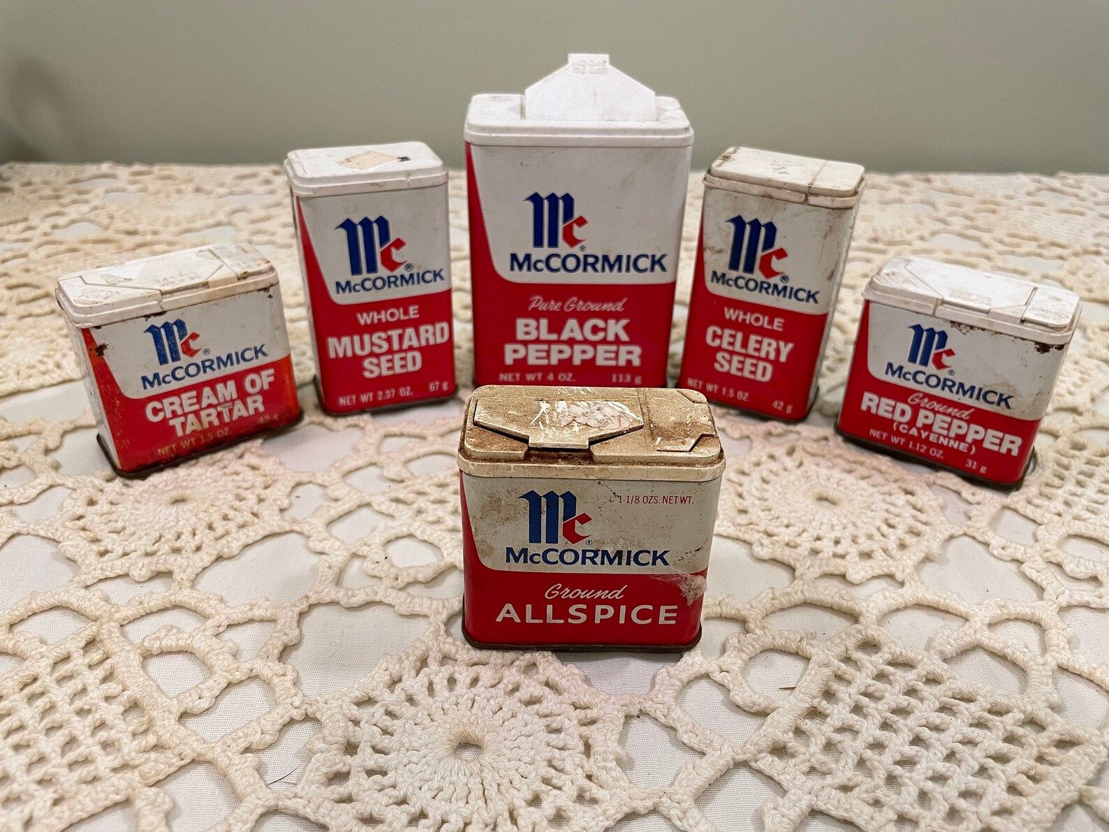 6 Vintage McCormick Spice Tins Etsy