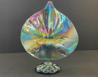 Green Iridescent Jack In The Pulpit Candlestick Holder