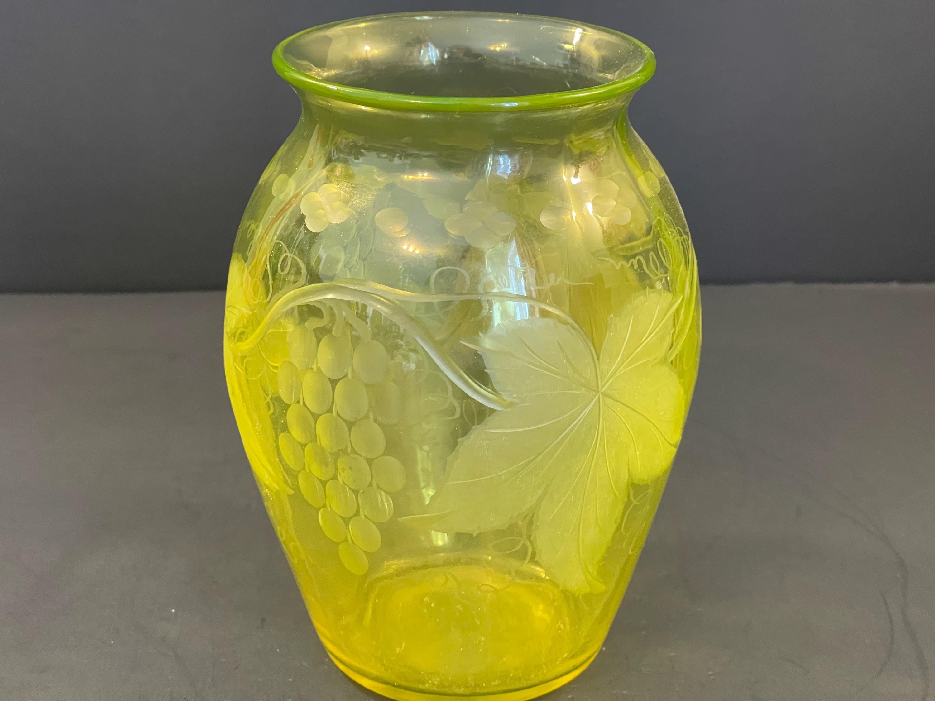 John Walsh Vaseline Glass - Etsy